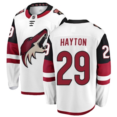 Men's Barrett Hayton Arizona Coyotes Fanatics Branded Away Jersey - Breakaway White