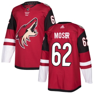 Men's Janis Moser Arizona Coyotes Adidas Maroon Home Jersey - Authentic