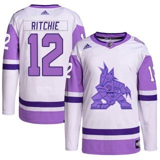 Youth Nick Ritchie Arizona Coyotes Adidas Hockey Fights Cancer Primegreen Jersey - Authentic White/Purple